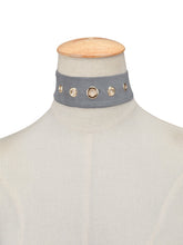 Kaamastra Grey Velvet Studded Choker